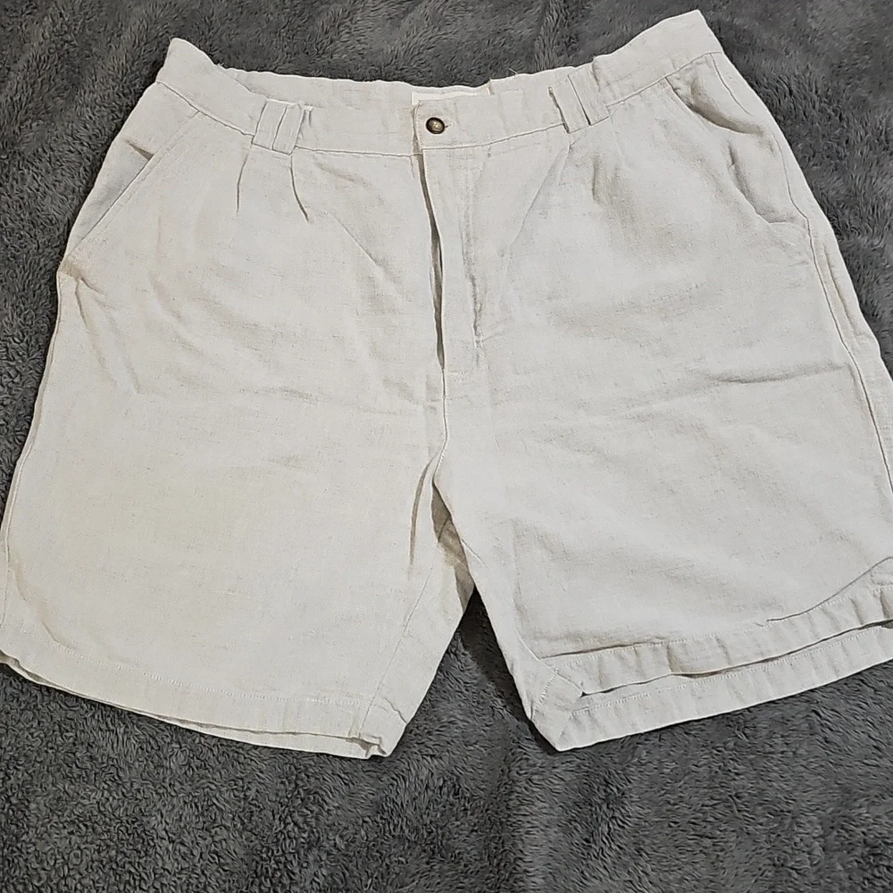 Beene Britches Men’s Linen Cotton Blend Sandstone Shorts Size 38
